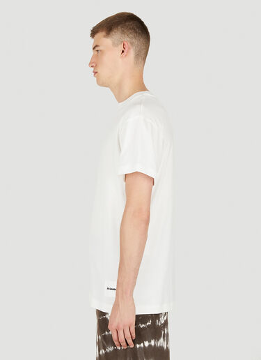 Jil Sander 로고 프린트 T-셔츠 3벌 세트 화이트 jsp0149012
