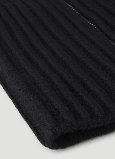 Alexander McQueen Zip-Through Knitted Collar Black amq0146023