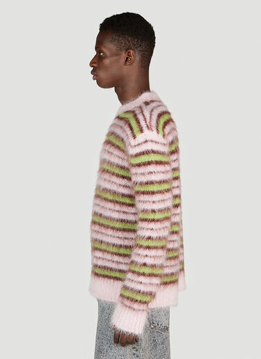 Marni Fuzzy Stripe Sweater Pink mni0153005