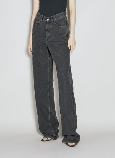 Saint Laurent V-Waist Long Baggy Jeans Black sla0254037