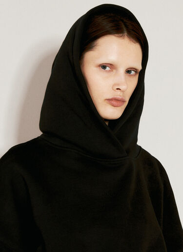 Entire Studios Cropped Heavy Hooded Sweatshirt Black ent0255003