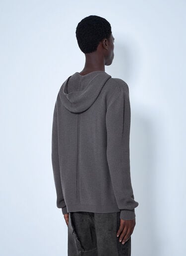 Rick Owens Wool Zipped Hoodie Grey ric0165067
