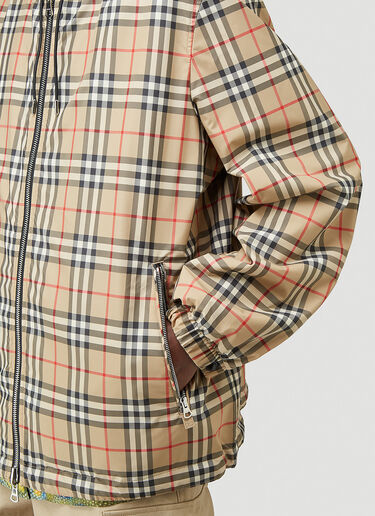 Burberry Stretton Reversible Hooded Checked Jacket Beige bur0140004