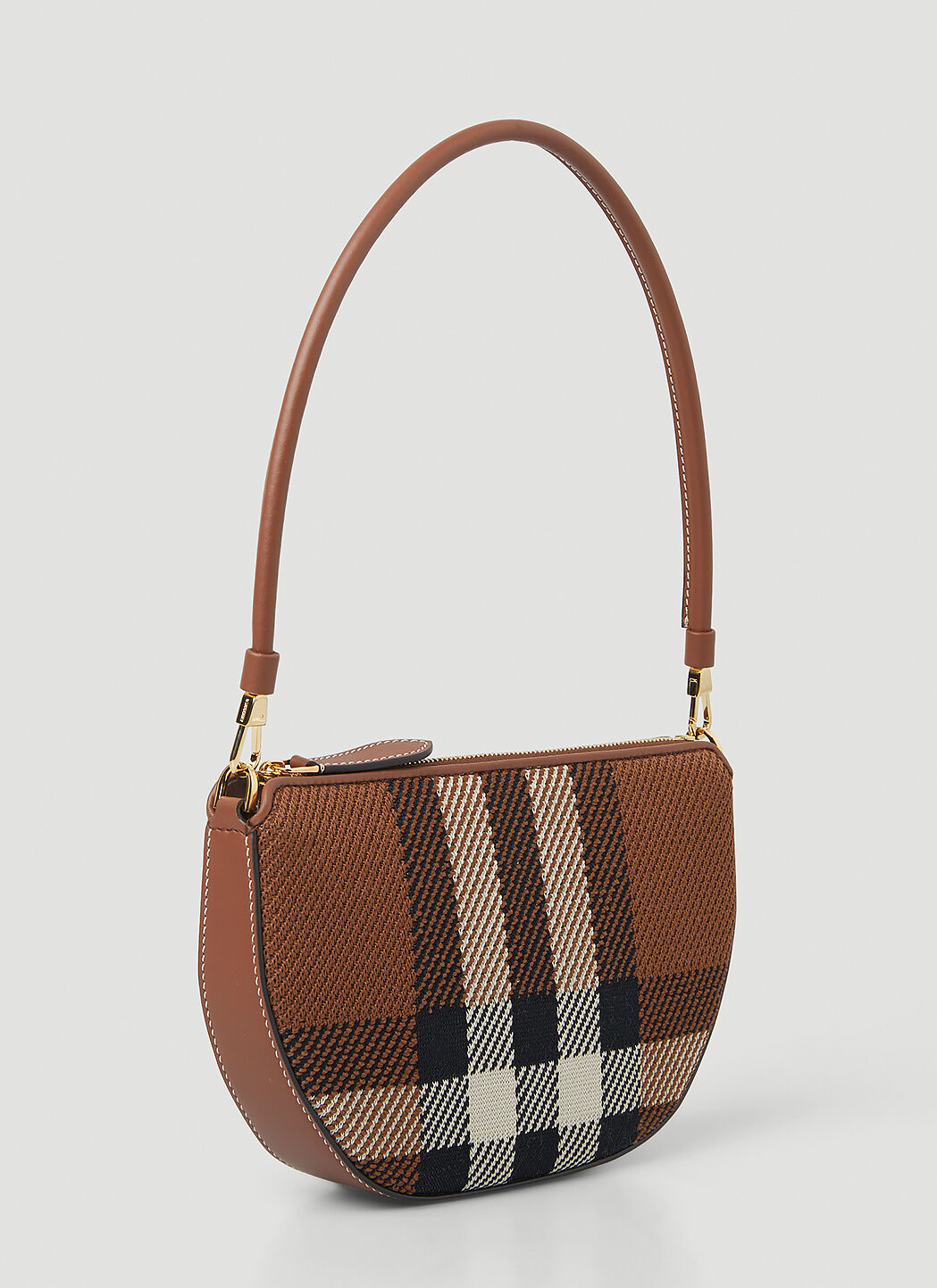 Burberry Women s New Olympia Check Shoulder Bag in Brown LN CC