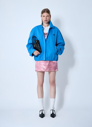 Miu Miu Logo Motif Blouson Jacket Blue miu0362010
