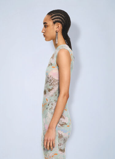 Off-White Light Jersey Storytelling Sleeveless Dress Orange ofw0264052