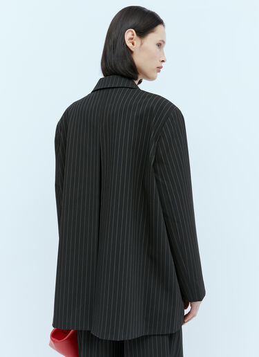 GANNI Pinstripe Oversized Suit Blazer Black gan0254002
