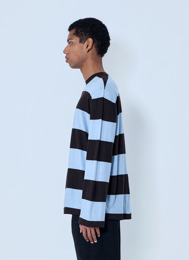 Bottega Veneta Striped Long Sleeve T-Shirt Blue bov0164012