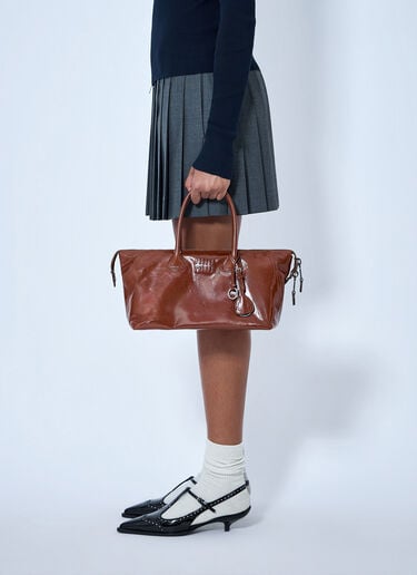 LN-CC® - Miu Miu: レザートップハンドルバッグ - ブラウン Miu Miu レザートップハンドルバッグ ブラウン miu0266026