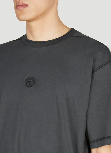 Stone Island 컴퍼스 자수 티셔츠 그레이 sto0152072