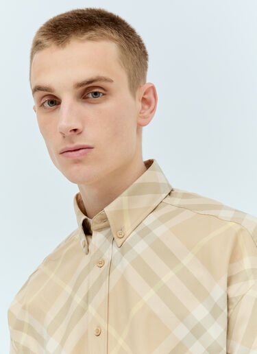 Burberry Check Short-Sleeve Shirt Beige bur0155041