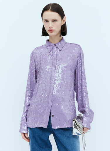 Dries Van Noten Sequin Embellished Shirt Purple dvn0254013