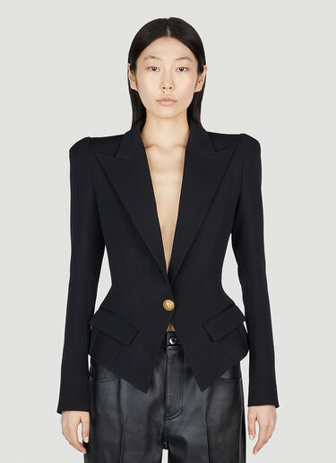 Balmain Padded Shoulder Blazer Black bln0252030