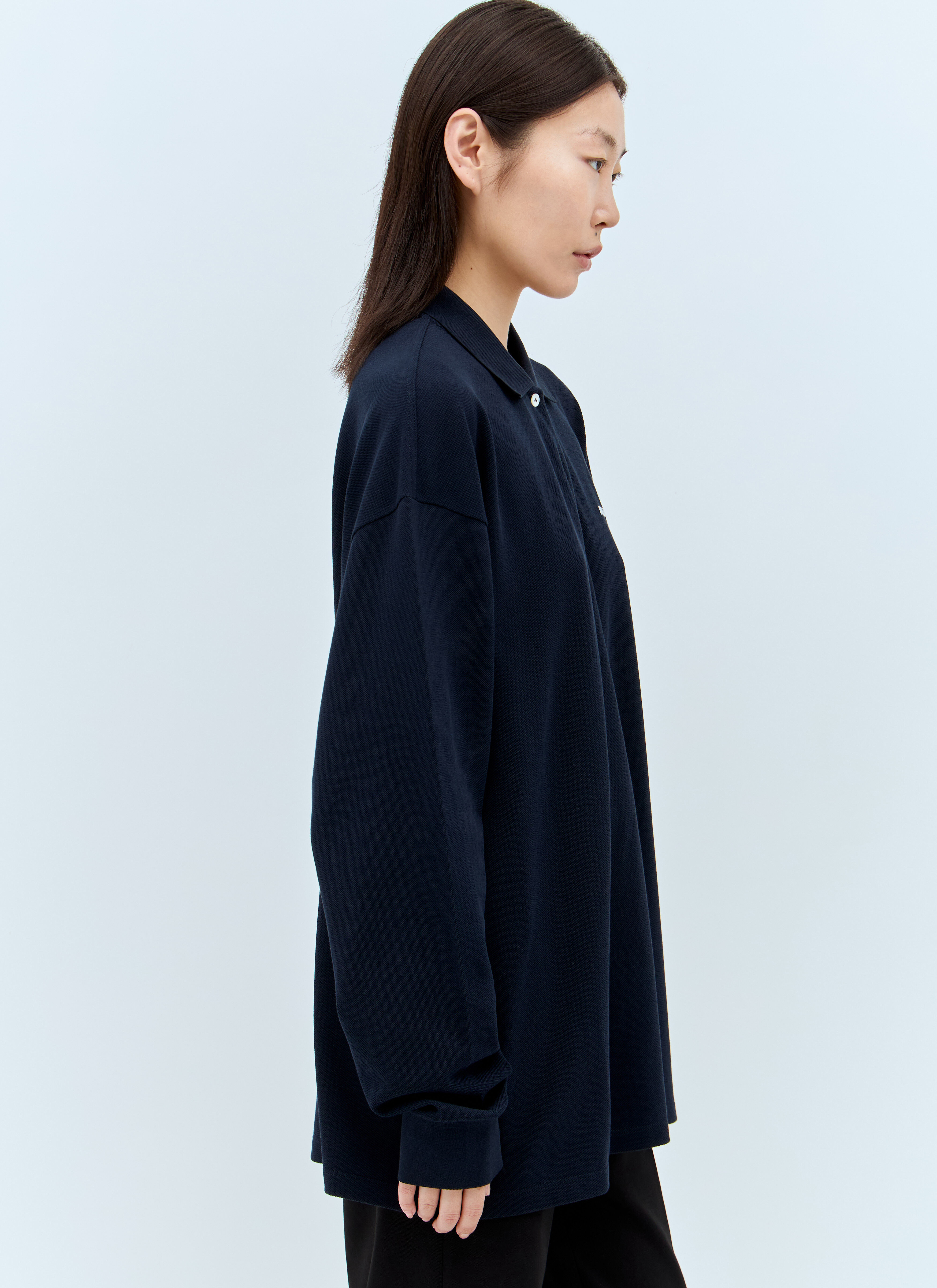 Miu Miu Women's' Logo Embroidery Polo Top in Navy | LN-CC®