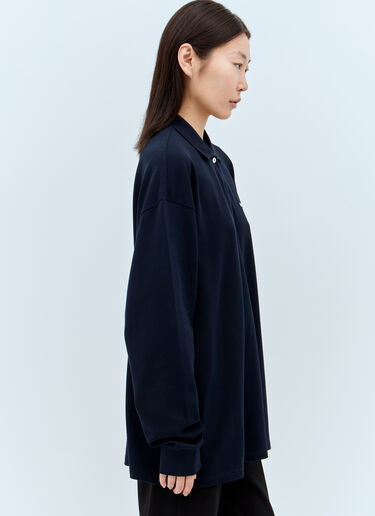 Miu Miu Logo Embroidery Polo Top Navy miu0257005