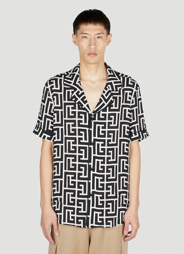 Monogram Pyjama Shirt Balmain Monogram Pyjama Shirt Black bln0151013