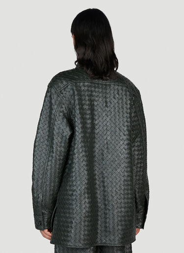 Bottega Veneta Intrecciato Leather Shirt Green bov0153008