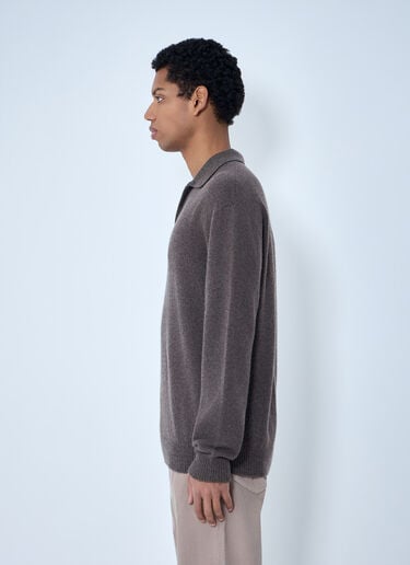 The Row Leach Polo Sweater Beige row0163002