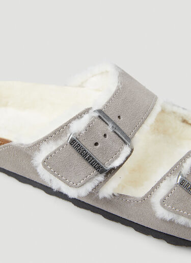 Birkenstock Arizona Shearling Two Strap Sandals Grey brk0349010