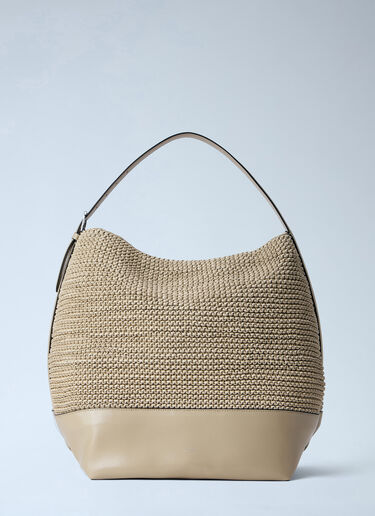 Belted Woven Leather Tote Bag TOTEME Belted Woven Leather Tote Bag Beige tot0264038