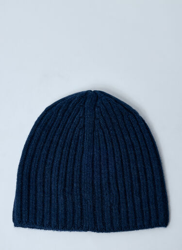 Acne Studios Logo Motif Beanie Hat Navy acn0159040