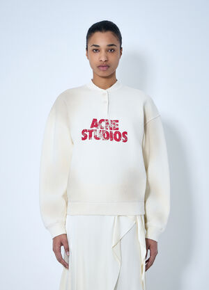 Acne Studios Logo Embroidered Sweatshirt Cream acn0264039