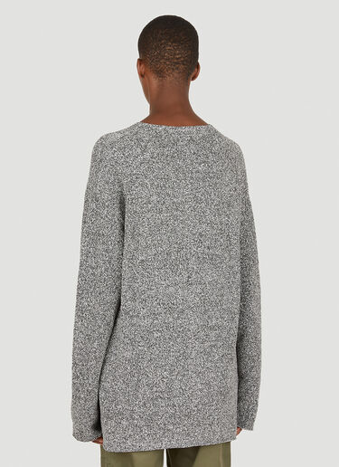 Dion Lee Marled Boucle V-Neck Sweater Grey dle0349006