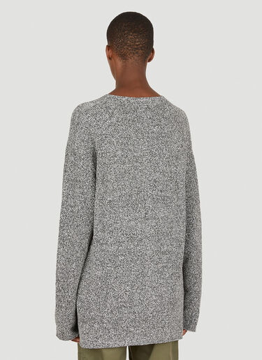 Marled Boucle V-Neck Sweater Dion Lee Marled Boucle V-Neck Sweater Grey dle0349006