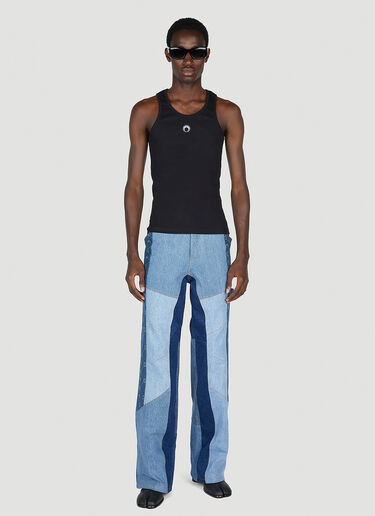 Marine Serre Panelled Jeans Blue mrs0152002