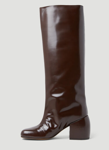 Dries Van Noten 니하이 부츠 브라운 dvn0253010