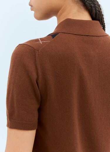 Wool Knit Polo Shirt Miu Miu Wool Knit Polo Shirt Brown miu0258004