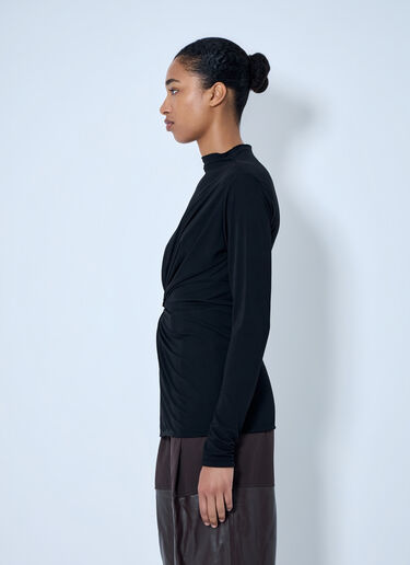 LN-CC® - Bottega Veneta: Twist Detail Long Sleeve Top - Black Bottega Veneta Twist Detail Long Sleeve Top Black bov0264061
