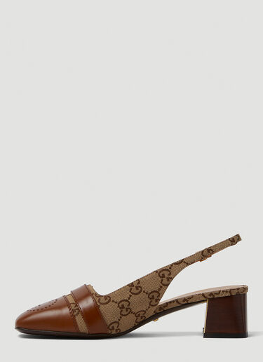 Gucci GG Jacquard Slingback Shoes Camel guc0250101