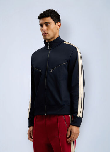 Curved Logo Zip-Up Track Jacket Palm Angels Curved Logo Zip-Up Track Jacket Dark Blue pma0162092