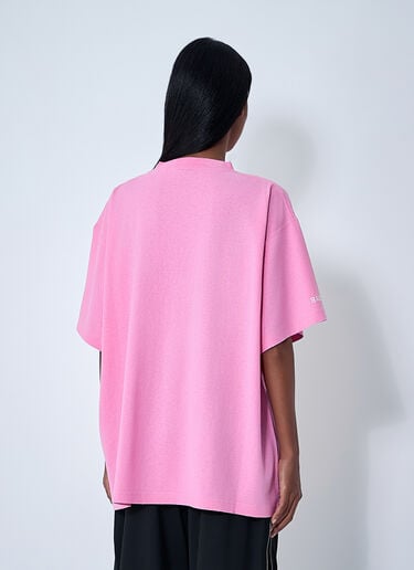 Logo Motif T-Shirt Balenciaga Logo Motif T-Shirt Pink bal0261015