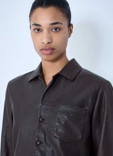 Saint Laurent Leather Jacket Brown sla0263021