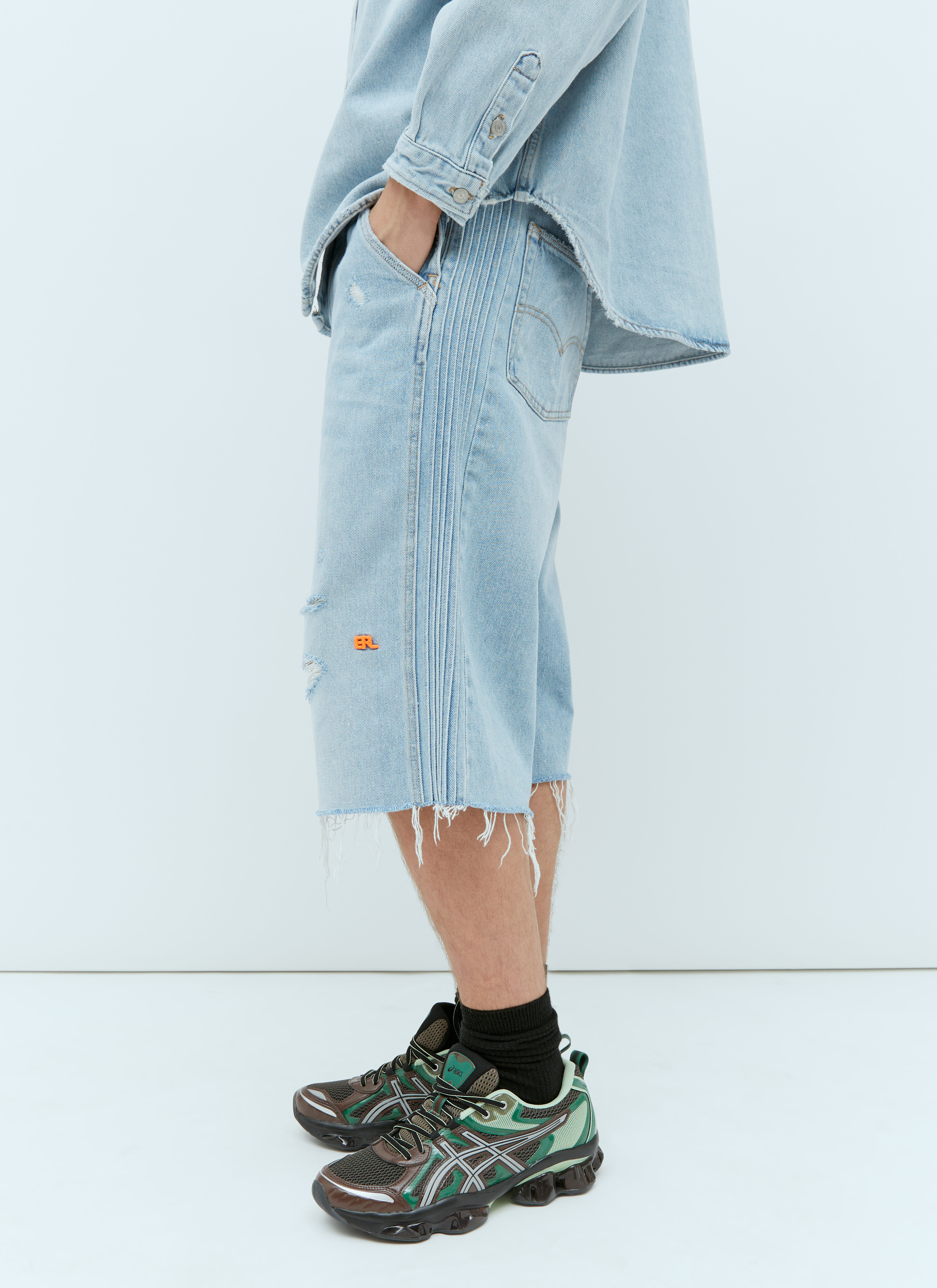 ERL Men's' x Levis Denim Bermuda Shorts in Blue | LN-CC®