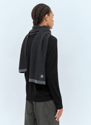 Stone Island Logo Patch Scarf Black sto0158068