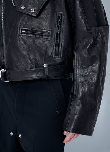 Rick Owens Hooded Leather Jacket Black ric0160009