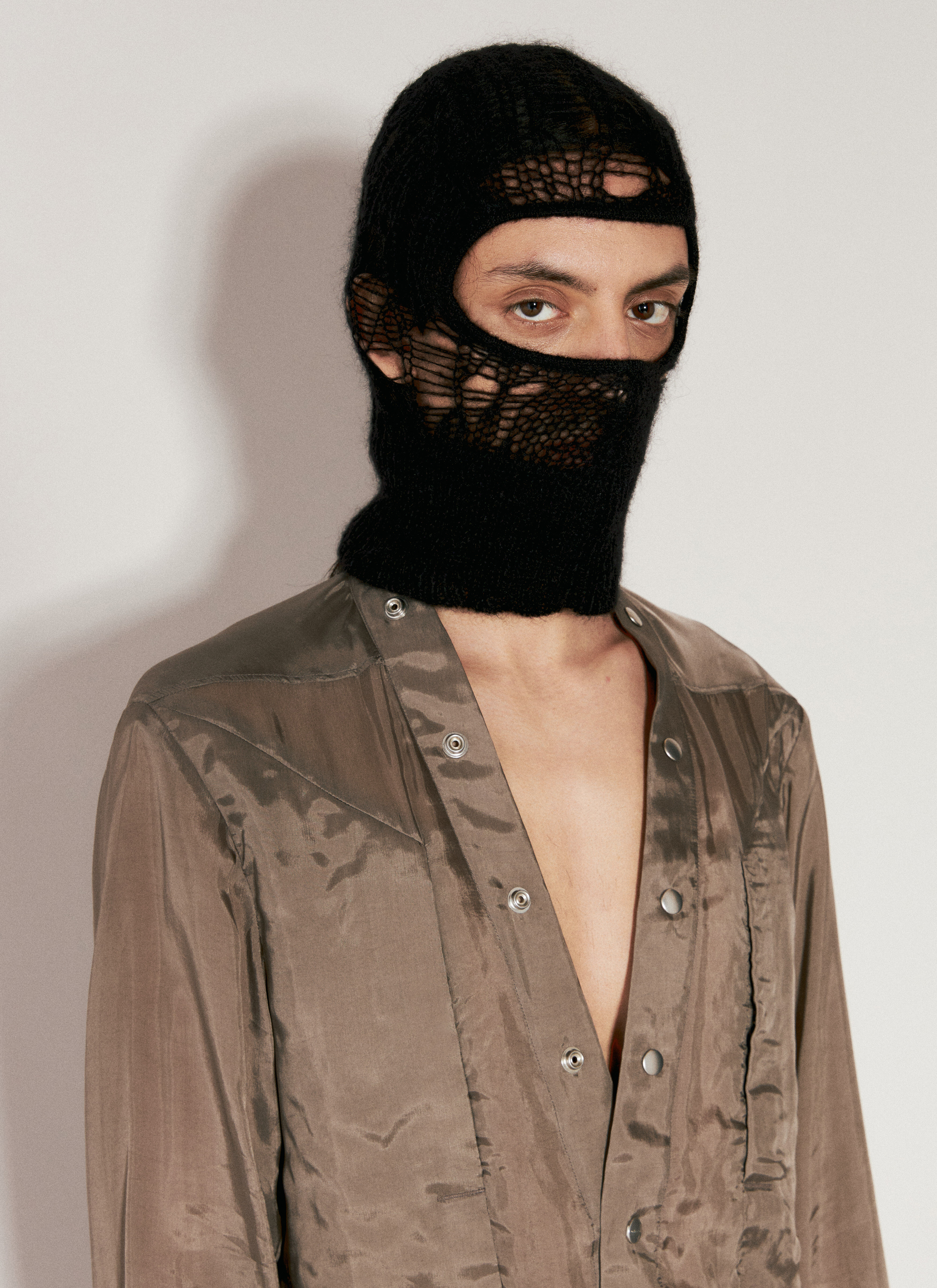 Rick Owens Knitted Hood Brown ric0155007
