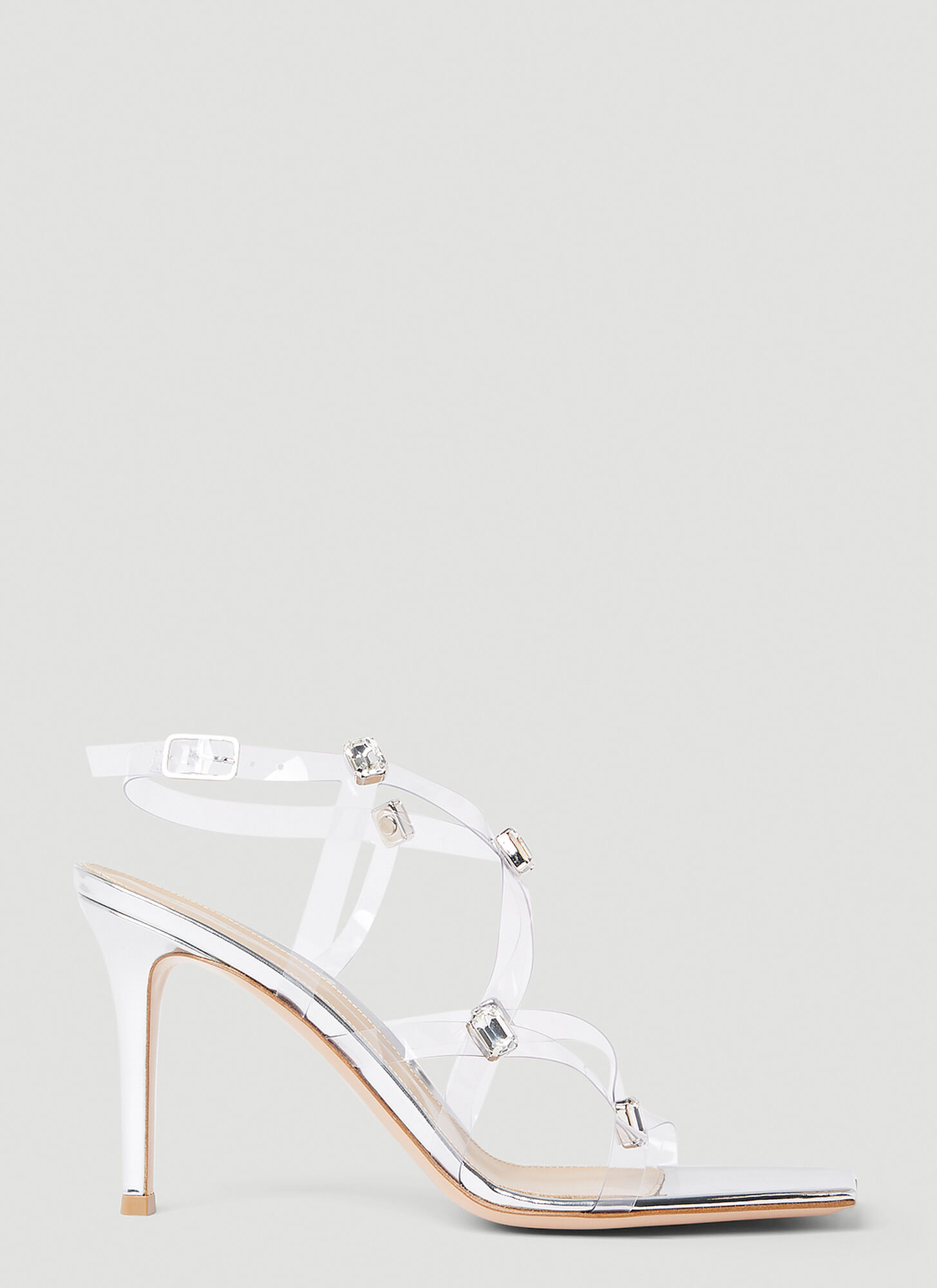 Gianvito Rossi Embellished Strappy Sandals In Silver