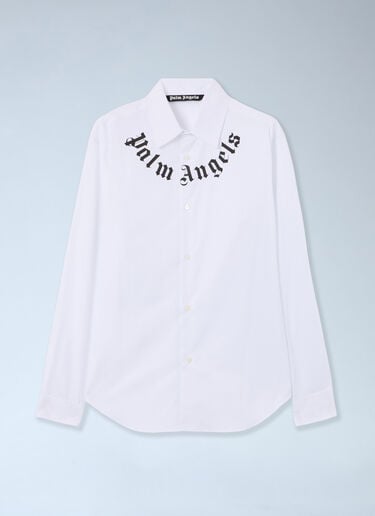 Palm Angels Neck Logo Shirt White pma0166013