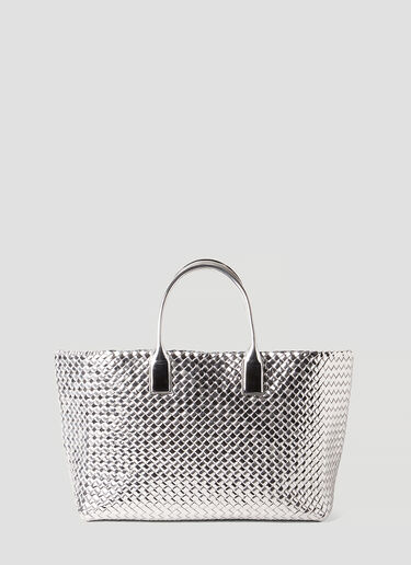 Bottega Veneta ハンドメイド ラージ カバット ミラートートバッグ シルバー bov0252020