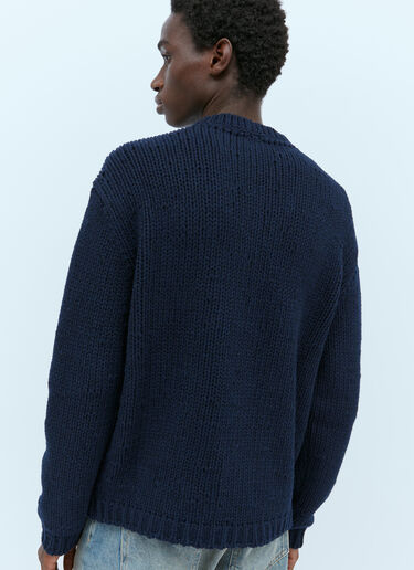 Gucci Wool Logo Intarsia Sweater Navy guc0154009