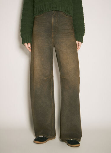 MM6 Maison Margiela 로 트리밍 파이브 포켓 진 브라운 mmm0258004