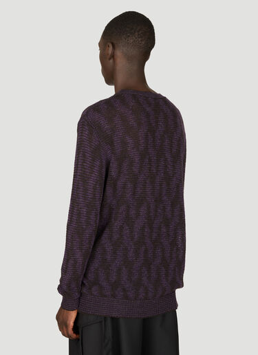 Dries Van Noten Jacquard Knit Sweater Purple dvn0156028