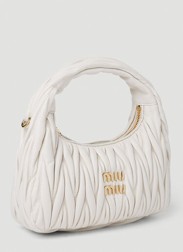 Miu Miu 원더 미니 호보 핸드백 화이트 miu0251016