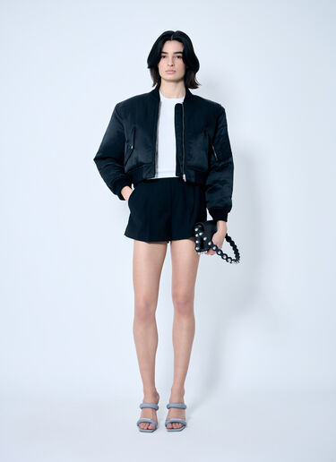 Alexander Wang High Rise Pleated Shorts Black awg0259007