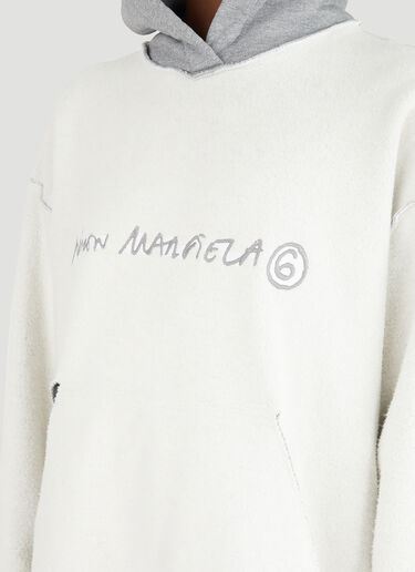 MM6 Maison Margiela Hooded Sweatshirt Dress White mmm0246004