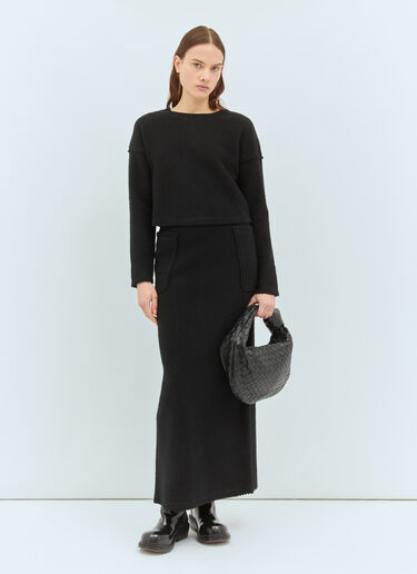 Max Mara Wool And Cashmere Cropped Sweater Black max0258041